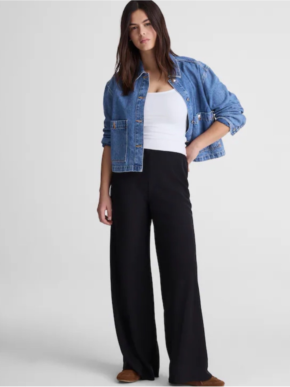 Madewell Pull-On Pants in Crepe Wide Leg Black Small NWT Capsule Wardrobe Work